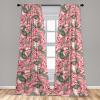 Ambesonne Floral Boho Curtains, Dreamy Autumn Time Flowers Pattern with Romantic Aura Neutral Art, Window Treatments 2 Panel Set for Living Room Bedroom, Pair of – 28″ x 95″, Pale Pink Coral White(Peacock Green Pink)