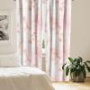 Ambesonne Floral Boho Curtains, Dreamy Autumn Time Flowers Pattern with Romantic Aura Neutral Art, Window Treatments 2 Panel Set for Living Room Bedroom, Pair of – 28″ x 95″, Pale Pink Coral White(Pale Pink Coral White)