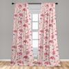 Ambesonne Floral Boho Curtains, Dreamy Autumn Time Flowers Pattern with Romantic Aura Neutral Art, Window Treatments 2 Panel Set for Living Room Bedroom, Pair of – 28″ x 95″, Pale Pink Coral White(Dark Pink and Pale Fuchsia)