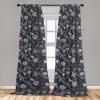 Ambesonne Floral Curtains, Retro Chamomile Like Petals Neutral Flower Silhouettes on Brownish Back, Window Treatments 2 Panel Set for Living Room Bedroom, Pair of – 28″ x 63″, Pale Mustard Paprika(Ceil Blue Pale Teal)