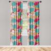 Ambesonne Floral Curtains, Retro Chamomile Like Petals Neutral Flower Silhouettes on Brownish Back, Window Treatments 2 Panel Set for Living Room Bedroom, Pair of – 28″ x 63″, Pale Mustard Paprika(Hot Pink and Dark Seafoam)