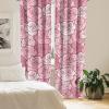 Ambesonne Floral Curtains, Retro Chamomile Like Petals Neutral Flower Silhouettes on Brownish Back, Window Treatments 2 Panel Set for Living Room Bedroom, Pair of – 28″ x 63″, Pale Mustard Paprika(Soft Pink Pale Mauve)
