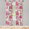 Ambesonne Floral Curtains, Retro Chamomile Like Petals Neutral Flower Silhouettes on Brownish Back, Window Treatments 2 Panel Set for Living Room Bedroom, Pair of – 28″ x 63″, Pale Mustard Paprika(Dark Coral Reseda Green)