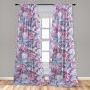 Ambesonne Floral Curtains, Retro Chamomile Like Petals Neutral Flower Silhouettes on Brownish Back, Window Treatments 2 Panel Set for Living Room Bedroom, Pair of – 28″ x 63″, Pale Mustard Paprika(Dark Turquoise Pale Pink)