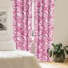 Ambesonne Floral Curtains, Retro Chamomile Like Petals Neutral Flower Silhouettes on Brownish Back, Window Treatments 2 Panel Set for Living Room Bedroom, Pair of – 28″ x 63″, Pale Mustard Paprika(Hot Pink White Rose)