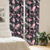Ambesonne Floral Curtains, Retro Chamomile Like Petals Neutral Flower Silhouettes on Brownish Back, Window Treatments 2 Panel Set for Living Room Bedroom, Pair of – 28″ x 63″, Pale Mustard Paprika(Soft Pink Dark Grey)