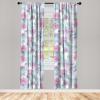 Ambesonne Floral Curtains, Retro Chamomile Like Petals Neutral Flower Silhouettes on Brownish Back, Window Treatments 2 Panel Set for Living Room Bedroom, Pair of – 28″ x 63″, Pale Mustard Paprika(Pale Purple Grey and Blue)
