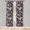 Ambesonne Floral Curtains, Retro Chamomile Like Petals Neutral Flower Silhouettes on Brownish Back, Window Treatments 2 Panel Set for Living Room Bedroom, Pair of – 28″ x 63″, Pale Mustard Paprika(Soft Pink Dark Grey)