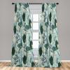 Ambesonne Floral Curtains, Retro Chamomile Like Petals Neutral Flower Silhouettes on Brownish Back, Window Treatments 2 Panel Set for Living Room Bedroom, Pair of – 28″ x 63″, Pale Mustard Paprika(Hunter Green and Blue Grey)