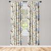 Ambesonne Floral Curtains, Retro Chamomile Like Petals Neutral Flower Silhouettes on Brownish Back, Window Treatments 2 Panel Set for Living Room Bedroom, Pair of – 28″ x 63″, Pale Mustard Paprika(Dark Peach Ceil Blue)