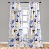 Ambesonne Floral Curtains, Retro Chamomile Like Petals Neutral Flower Silhouettes on Brownish Back, Window Treatments 2 Panel Set for Living Room Bedroom, Pair of – 28″ x 63″, Pale Mustard Paprika(Ceil Blue Earth Yellow)
