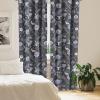 Ambesonne Floral Curtains, Retro Chamomile Like Petals Neutral Flower Silhouettes on Brownish Back, Window Treatments 2 Panel Set for Living Room Bedroom, Pair of – 28″ x 63″, Pale Mustard Paprika(Ceil Blue Pale Teal)
