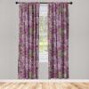 Ambesonne Floral Curtains, Retro Chamomile Like Petals Neutral Flower Silhouettes on Brownish Back, Window Treatments 2 Panel Set for Living Room Bedroom, Pair of – 28″ x 63″, Pale Mustard Paprika(Avocado Green and Magenta)