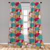 Ambesonne Floral Curtains, Retro Chamomile Like Petals Neutral Flower Silhouettes on Brownish Back, Window Treatments 2 Panel Set for Living Room Bedroom, Pair of – 28″ x 63″, Pale Mustard Paprika(Hot Pink and Dark Seafoam)