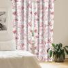 Ambesonne Floral Curtains, Retro Chamomile Like Petals Neutral Flower Silhouettes on Brownish Back, Window Treatments 2 Panel Set for Living Room Bedroom, Pair of – 28″ x 63″, Pale Mustard Paprika(Pale Ruby and Soft Pink)