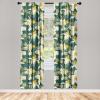 Ambesonne Floral Curtains, Retro Chamomile Like Petals Neutral Flower Silhouettes on Brownish Back, Window Treatments 2 Panel Set for Living Room Bedroom, Pair of – 28″ x 63″, Pale Mustard Paprika(Dark Green Earth Yellow)