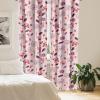 Ambesonne Floral Curtains, Retro Chamomile Like Petals Neutral Flower Silhouettes on Brownish Back, Window Treatments 2 Panel Set for Living Room Bedroom, Pair of – 28″ x 63″, Pale Mustard Paprika(Dark Fuchsia and Pale Ruby)