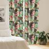Ambesonne Floral Curtains, Retro Chamomile Like Petals Neutral Flower Silhouettes on Brownish Back, Window Treatments 2 Panel Set for Living Room Bedroom, Pair of – 28″ x 63″, Pale Mustard Paprika(Pastel Green Dark Coral)