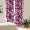 Ambesonne Floral Curtains, Retro Chamomile Like Petals Neutral Flower Silhouettes on Brownish Back, Window Treatments 2 Panel Set for Living Room Bedroom, Pair of – 28″ x 63″, Pale Mustard Paprika(Dark Magenta Burgundy)