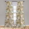 Ambesonne Floral Curtains, Retro Chamomile Like Petals Neutral Flower Silhouettes on Brownish Back, Window Treatments 2 Panel Set for Living Room Bedroom, Pair of – 28″ x 63″, Pale Mustard Paprika(Dark Cocoa Pale Mustard)