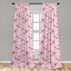 Ambesonne Floral Curtains, Retro Chamomile Like Petals Neutral Flower Silhouettes on Brownish Back, Window Treatments 2 Panel Set for Living Room Bedroom, Pair of – 28″ x 63″, Pale Mustard Paprika(Soft Pink Pale Teal Blue)