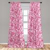 Ambesonne Floral Curtains, Retro Chamomile Like Petals Neutral Flower Silhouettes on Brownish Back, Window Treatments 2 Panel Set for Living Room Bedroom, Pair of – 28″ x 63″, Pale Mustard Paprika(Hot Pink White Rose)