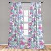 Ambesonne Floral Curtains, Retro Chamomile Like Petals Neutral Flower Silhouettes on Brownish Back, Window Treatments 2 Panel Set for Living Room Bedroom, Pair of – 28″ x 63″, Pale Mustard Paprika(Pale Purple Grey and Blue)