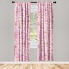 Ambesonne Floral Curtains, Retro Chamomile Like Petals Neutral Flower Silhouettes on Brownish Back, Window Treatments 2 Panel Set for Living Room Bedroom, Pair of – 28″ x 63″, Pale Mustard Paprika(Pale Purple and Pale Pink)