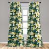 Ambesonne Floral Curtains, Retro Chamomile Like Petals Neutral Flower Silhouettes on Brownish Back, Window Treatments 2 Panel Set for Living Room Bedroom, Pair of – 28″ x 63″, Pale Mustard Paprika(Dark Green Earth Yellow)