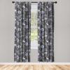 Ambesonne Floral Curtains, Retro Chamomile Like Petals Neutral Flower Silhouettes on Brownish Back, Window Treatments 2 Panel Set for Living Room Bedroom, Pair of – 28″ x 63″, Pale Mustard Paprika(Ceil Blue Pale Teal)