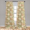 Ambesonne Floral Curtains, Retro Chamomile Like Petals Neutral Flower Silhouettes on Brownish Back, Window Treatments 2 Panel Set for Living Room Bedroom, Pair of – 28″ x 63″, Pale Mustard Paprika(Pale Mustard Paprika)