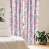 Ambesonne Floral Curtains, Retro Chamomile Like Petals Neutral Flower Silhouettes on Brownish Back, Window Treatments 2 Panel Set for Living Room Bedroom, Pair of – 28″ x 63″, Pale Mustard Paprika(Pastel Pink and Ceil Blue)