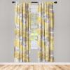 Ambesonne Floral Curtains, Retro Chamomile Like Petals Neutral Flower Silhouettes on Brownish Back, Window Treatments 2 Panel Set for Living Room Bedroom, Pair of – 28″ x 63″, Pale Mustard Paprika(Pale Orange White Fawn)