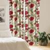 Ambesonne Floral Curtains, Retro Chamomile Like Petals Neutral Flower Silhouettes on Brownish Back, Window Treatments 2 Panel Set for Living Room Bedroom, Pair of – 28″ x 63″, Pale Mustard Paprika(Dark Pink Green Brown)