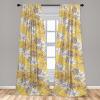 Ambesonne Floral Curtains, Retro Chamomile Like Petals Neutral Flower Silhouettes on Brownish Back, Window Treatments 2 Panel Set for Living Room Bedroom, Pair of – 28″ x 63″, Pale Mustard Paprika(Pale Orange White Fawn)
