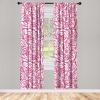 Ambesonne Floral Curtains, Retro Chamomile Like Petals Neutral Flower Silhouettes on Brownish Back, Window Treatments 2 Panel Set for Living Room Bedroom, Pair of – 28″ x 63″, Pale Mustard Paprika(Hot Pink White Rose)
