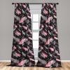 Ambesonne Floral Curtains, Retro Chamomile Like Petals Neutral Flower Silhouettes on Brownish Back, Window Treatments 2 Panel Set for Living Room Bedroom, Pair of – 28″ x 63″, Pale Mustard Paprika(Soft Pink Dark Grey)