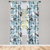 Ambesonne Floral Curtains, Retro Chamomile Like Petals Neutral Flower Silhouettes on Brownish Back, Window Treatments 2 Panel Set for Living Room Bedroom, Pair of – 28″ x 63″, Pale Mustard Paprika(Deep Sky Blue Dark Grey)