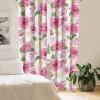 Ambesonne Floral Curtains, Retro Chamomile Like Petals Neutral Flower Silhouettes on Brownish Back, Window Treatments 2 Panel Set for Living Room Bedroom, Pair of – 28″ x 63″, Pale Mustard Paprika(Green Pale Pink)