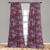 Ambesonne Floral Curtains, Retro Chamomile Like Petals Neutral Flower Silhouettes on Brownish Back, Window Treatments 2 Panel Set for Living Room Bedroom, Pair of – 28″ x 63″, Pale Mustard Paprika(Avocado Green and Magenta)