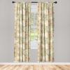 Ambesonne Floral Curtains, Retro Chamomile Like Petals Neutral Flower Silhouettes on Brownish Back, Window Treatments 2 Panel Set for Living Room Bedroom, Pair of – 28″ x 63″, Pale Mustard Paprika(Pale Mustard Paprika)