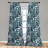 Ambesonne Floral Curtains, Retro Chamomile Like Petals Neutral Flower Silhouettes on Brownish Back, Window Treatments 2 Panel Set for Living Room Bedroom, Pair of – 28″ x 63″, Pale Mustard Paprika(Slate Blue and Dark Peach)