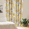 Ambesonne Floral Curtains, Retro Chamomile Like Petals Neutral Flower Silhouettes on Brownish Back, Window Treatments 2 Panel Set for Living Room Bedroom, Pair of – 28″ x 63″, Pale Mustard Paprika(Pale Orange White Fawn)