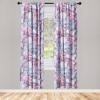 Ambesonne Floral Curtains, Retro Chamomile Like Petals Neutral Flower Silhouettes on Brownish Back, Window Treatments 2 Panel Set for Living Room Bedroom, Pair of – 28″ x 63″, Pale Mustard Paprika(Dark Turquoise Pale Pink)