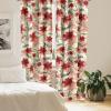 Ambesonne Floral Curtains, Retro Chamomile Like Petals Neutral Flower Silhouettes on Brownish Back, Window Treatments 2 Panel Set for Living Room Bedroom, Pair of – 28″ x 63″, Pale Mustard Paprika(Scarlet Laurel Green)
