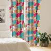 Ambesonne Floral Curtains, Retro Chamomile Like Petals Neutral Flower Silhouettes on Brownish Back, Window Treatments 2 Panel Set for Living Room Bedroom, Pair of – 28″ x 63″, Pale Mustard Paprika(Hot Pink and Dark Seafoam)