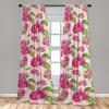 Ambesonne Floral Curtains, Retro Chamomile Like Petals Neutral Flower Silhouettes on Brownish Back, Window Treatments 2 Panel Set for Living Room Bedroom, Pair of – 28″ x 63″, Pale Mustard Paprika(Dark Coral Reseda Green)