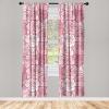 Ambesonne Floral Curtains, Retro Chamomile Like Petals Neutral Flower Silhouettes on Brownish Back, Window Treatments 2 Panel Set for Living Room Bedroom, Pair of – 28″ x 63″, Pale Mustard Paprika(Soft Pink Pale Mauve)