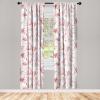 Ambesonne Floral Curtains, Retro Chamomile Like Petals Neutral Flower Silhouettes on Brownish Back, Window Treatments 2 Panel Set for Living Room Bedroom, Pair of – 28″ x 63″, Pale Mustard Paprika(Pale Ruby and Soft Pink)