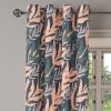 Ambesonne Floral Design Grommet Curtain, Abstract Boho Inspirations Neutral Flowers Silhouettes on Grunge Back, Decorative 2-Panel Window Drapes for Bedroom Living Room, 50″ x 120″, Dimgray Pale Grey(Peach Hunter Green Grey)